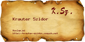 Krauter Szidor névjegykártya